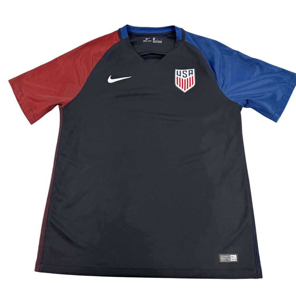 Nike USA Soccer USMNT 2016 Away Kit Jersey Mens Large Dri-Fit Black Authentic